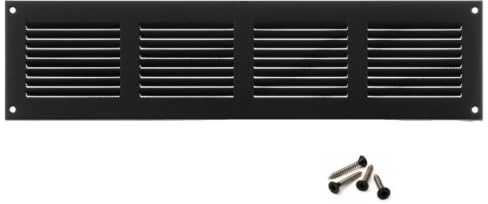 400x100mm Ventilationsgaller i Antracit Stål med Myggskydd - Metallgaller för Ventilation