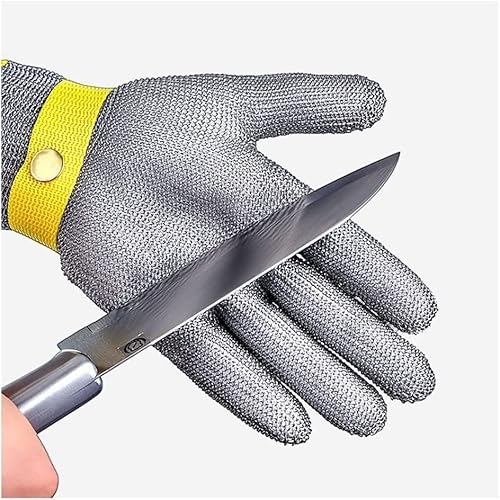 MSWIGS HSF Cut Resistant Gloves Chef Safety Work Gloves Cut Proof Gloves For Kitchen Oyster Shucking, Meat Fish Cutting Stainless Steel Mesh Gloves (Size : 1PCS/S)