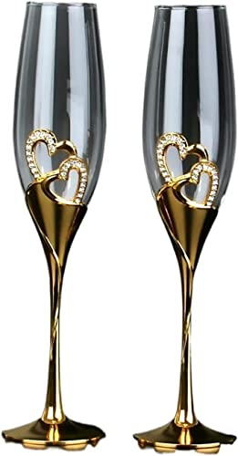 MORYEN Bicchieri da vino, bicchieri da champagne in cristallo, calici da matrimonio, bicchieri da vino rosso, bicchieri da vino dolce frizzante for la casa, bicchieri d'oro Tazza