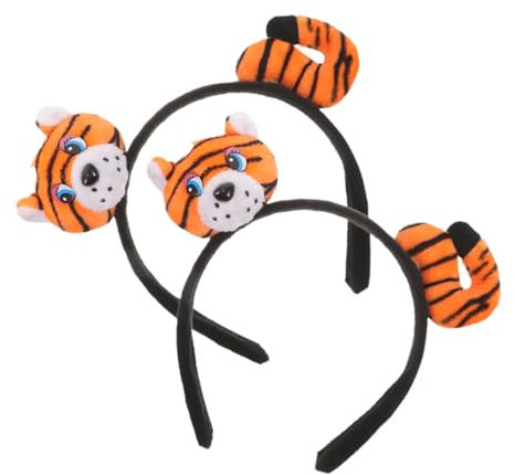 FOMIYES 2 Stücke Entzückende Tiger Stirnband Halloween Zubehör Bühne Haar Tragen Jungen Und Mädchen Zufällige Stil