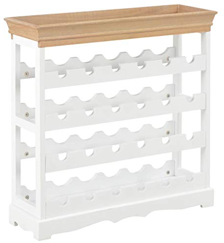 Homgoday Mobile Portavini Bianco 70x22,5x70,5 cm in MDF, Portabottiglie Vino, Cantinetta Vino, Porta Bottiglie di Vino, Porta Vini, Mobiletto Portavini