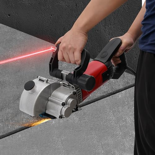 2800W Mauernutfräse, Schlitzfräse mit Laser, Wandhobelmaschine mit 5 x Sägeblätter und 1 x Werkzeugkasten, 7000rpm Schlitzmaschine, Max. Nuttiefe und -Breite 36 x 24 mm