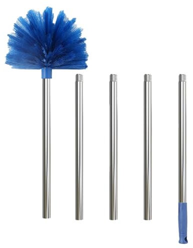 TROONZ Spinnennetz-Staubwedel, Robuste, ausziehbare Spinnennetzbürste mit Langer Stange, Spinnennetz-Entferner zum Reinigen von Deckenventilatoren, für den Außen- und Innenbereich