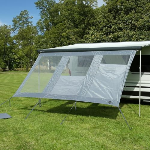 your GEAR Panorama Wall 3,3 x 2 m - Schutzmarkise mit UV 50+, wasserdicht, wetterfest, ideal für Campingbus und Wohnmobil - Vorderwand für Markise schützt vor Sonne, Wind und Regen