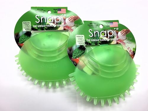 Snapi The Single Handed Salad Server, Kiwi, Rubber, Pack of 2, 7.5 Inches Length, SNAPI2PKKW