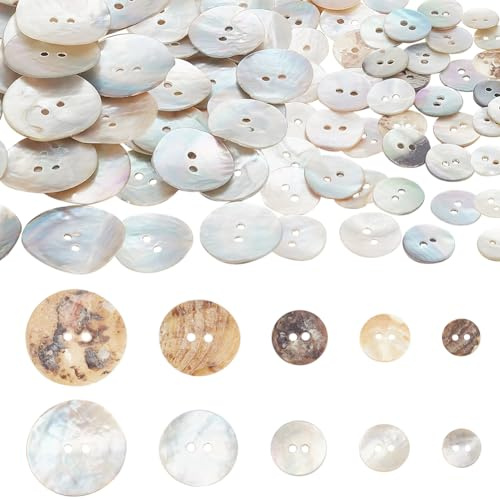 PH PandaHall 100 Stück Natürliche Muschelknöpfe 2 Loch Nähknöpfe 10/12/15/20/25mm Runde Muschelknöpfe Zum Basteln Muschelknöpfe Für Stoff Mäntel Anzüge Jacken Jeans Röcke Basteln | Nähknöpfe, Muschelknöpfe, zum Basteln, für Stoffmäntel, Anzüge, Jacken, Blazer, Jeans, Röcke