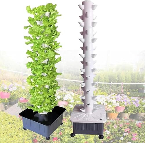 GLFNB Tour hydroponique GFF 45 Trous, Jardin hydroponique, kit de Culture aéroponique, pour Herbes, Fruits et légumes, Jardinage intérieur et extérieur