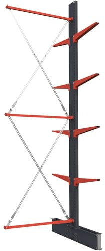 kaiserkraft | Kragarmregal Attillo schwer | doppelseitig | HxB 4000 x 2000 mm | Kragarm 600 mm | Anbauregal