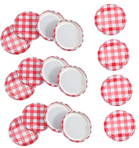 SECFOU 40pcs Regular Mouth Jam Jar Covers Leak-proof Canning Jar Lids Airtight for Food Storage and Preserving