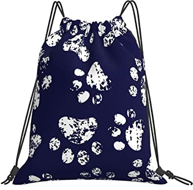 Rucksack Mit Kordelzug Pfotenabdruck Eines Hundes Gym Bag Gemustert Klapprucksack Outdoor Sportarten Turnbeutel Mit Kordelzug Für Schwimmen, Outdoor, Mädchen, 36X42Cm
