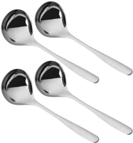 MAGICLULU Louches à Soupe Grandes Capacité 4 Pièces Acier Inoxydable Solide Service La Cuisine Familiale Professionnelle Ustensiles Pour Soupes Sauces Ragoûts