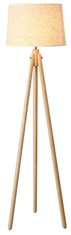 Floor Lamp for Bedroom Lámina de Piso de trípode de Madera lámpara de Pastel con lámpara de Lino Minimalismo Moderno E27 Luz de Lectura de pie para Sala de Estar Lectura de Dormitorio Floor Lamps