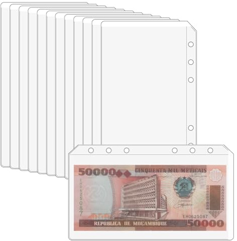 12 Stück A6 Binder Pockets, Ohne Reißverschlüsse Umschläge, 6 Löcher Binder Taschen, Wasserdicht Bindertaschen, Ringordner Bindertaschen, Budget Planer, Für Geld Umschläge Foto Sparherausforderungen