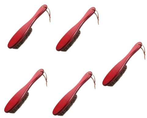 WRITWAA 5 Pièces Brosse à Chaussures Raclette Brosse à cirer Les Chaussures Brosse de Nettoyage Brosse en Bois Brosse pour Le Nettoyage brosses à Chaussures Portables Crinière de Cheval