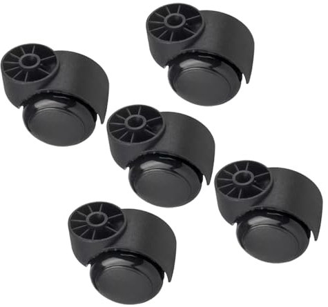 X1NGFU 5 Pezzi Rotelle Girevole per Sedia da Ufficio,Senza Stelo Rotelle per Mobili da 50 mm,Ruote Piroettanti A 360 Gradi,Scorrimento Silenzioso,Accessori per Sedie Ricambio (Black)