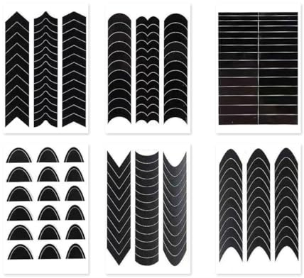 OUDQFCJ 6PCS Francese Adesivi Unghie Nails Art, Fogli French Adesivi Per Manicure, Stickers Unghie Autoadesivi, Accessori Unghie, Stencil per Manicure Francese