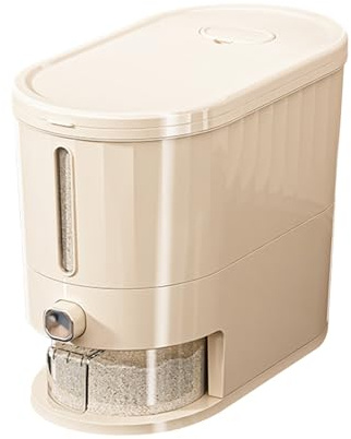 Duroecsain 5 kg Food Storage Container, Rice Container with Airtight Seal, Visual Window, Automatic Rice Release