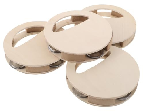 WEKAMOS 4stücke Teiliges Holz-rassel-bastelset Für Junge Mädchen Unbemalter Diy Trommel-kit Aus Natürlichem Holz Montessori-musikinstrument Zur Sensorischen Entwicklung Und Frühkindlichen