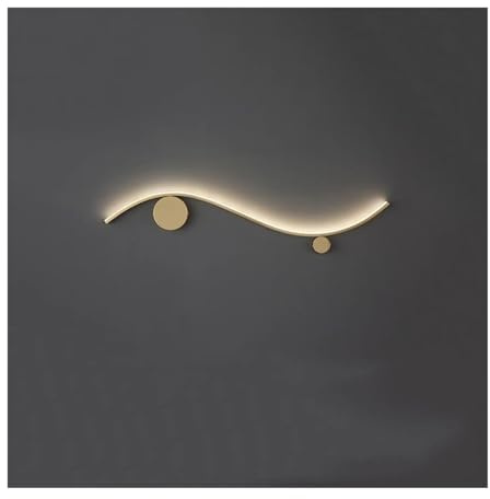 Postmodern LED LED Copper Nate Wall Compatibile con Luxury Light Decorate Soggiorno - Segno del corridoio a Strisce arcuati, Lampada a Parete