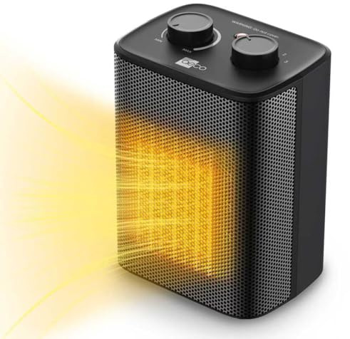 aeco EcoHeat One 2000W Heizlüfter PTC Keramik 3 Heizstufen ECO-Modus | kompakt, Thermostat, 3 Heizstufen, Ventilatorfunktion, Überhitzungs- & Kippschutz, ideal für Zuhause & Büro