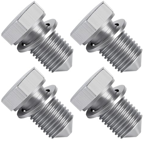 4Pcs M14 x 1.5 Magnetic Oil Drain Plugs, Aluminum Alloy Oil Sump Drain Plug