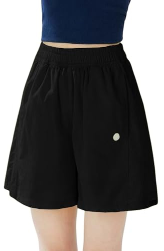 Mjjsk Pantaloncini estivi da ragazza leggeri a gamba larga bermuda per bambini casual sport scuola elastico in vita pantaloni corti traspirante Activewear
