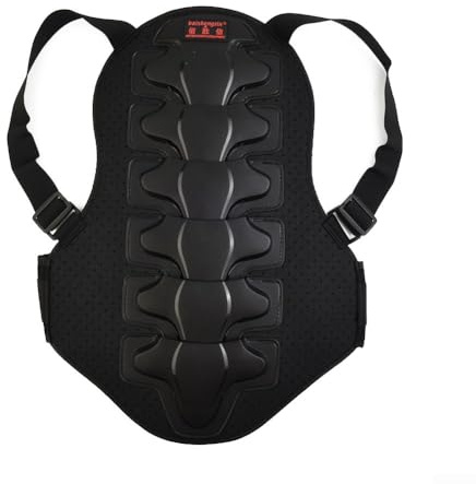 Protector de espalda para motocicleta nivel 2, chaleco protector para esquí y monopatín, diseño de malla flexible ergonómico para hombre y mujer, negro, 53 x 39 cm