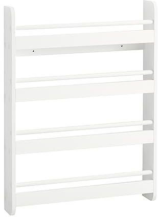 SoBuy KMB08-K-W Bibliothèque Murale Étagère à Livres Enfants Étagère de Rangement avec 4 Étages - Blanc