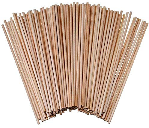 Wooden Sticks for Crafts – 100 Thin 20cm × 3mm Wooden Dowel Rods | Craft Sticks for DIY, School Projects, Cake Dowels & Model Making Supplies for Home & Classroom Activities