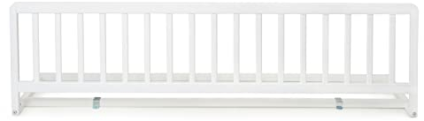 Geuther Bettschutzgitter Holz | Rausfallschutz Bett für Kinder | Bettgitter als Absturzsicherung Bett | Baby Rausfallschutz Elternbett, Rausfallschutz Kinderbett & Baby Bett in 140 cm Länge, Weiß