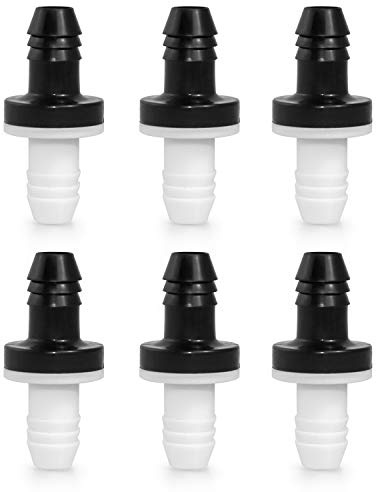 QWORK® Rückschlagventil aus ABS, 10 mm, für Kraftstoff, Gas, 6 Packungen
