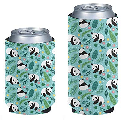 Pizding 2 pz carino Panda flessibile standard birra lattina refrigeratore, bevande Coolies isolanti pieghevoli per lattine birra sacchetti refrigeranti adatti per bevande energetiche e birra e tè per