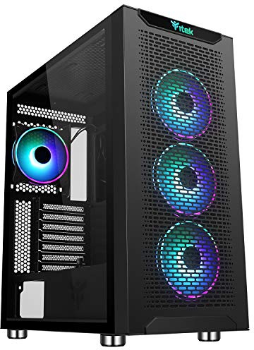 Case Itek MAJES 40 Gaming Full Tower 4 x 12 cm ARGB Fan 2 x USB3 Side Panel Temp Glass