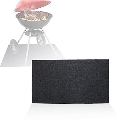 BBQ Floor Mat Large, Heat Resistant Fire Pit Mat BBQ Grease Mat for Decking Heat Splatter Fireproof Rug, for Resistant BBQ Gas Grill Deck, 124 x 75cm