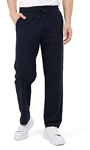 Comeor Pantalon de Jogging Pantalon de Survêtement en Coton pour Homme - Pantalon de Sport Long pour Homme - Joggers (Bleu L)