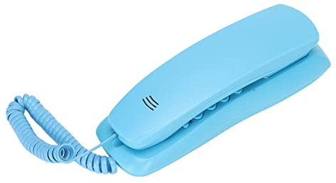CCYLEZ Telefono con Filo a Muro, Telefono con Filo da Tavolo, Telefono Fisso, Telefono Dell'hotel, con Funzione di Pausa e Riselezione Muto, Plug And Play, per Ufficio, Casa e Hotel(Blu)