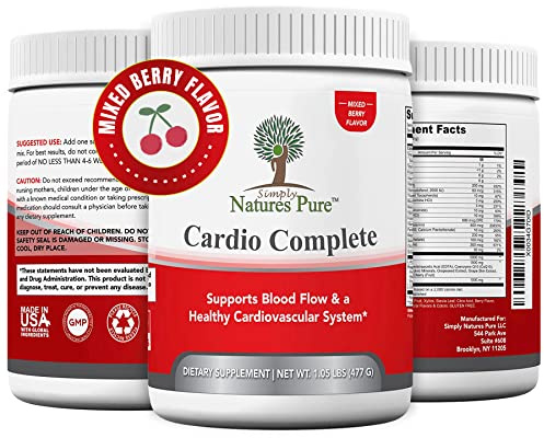 Simply Natures Pure Cardio Complete with 5,000 L-Arginine, 1,000mg L-Citrulline, and Hawthorn Berry - Heart Health & Cardiovascular Support Powder Supplement and 3-in-1 Nitric Oxide Booster