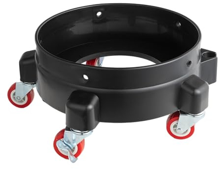 SGCB Pro 11.5 Inch Bucket Dolly, Removable Rolling Bucket Dolly Easy Push 5 Roll Swivel Casters to Move 360 Degree Turning for 5 Gallon Buckets Car Wash System Detailing Smoother Maneuvering, Black
