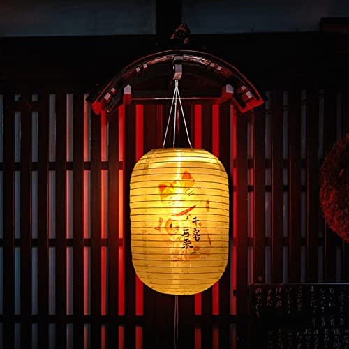 popyes Lanterne Solaire Japonaise à Imprimé Chat Porte-bonheur Lanterne Suspendue Décorative en Tissu Imperméable LED Lanterne Japonaise Suspension pour Jardin Cour Bar Restaurant (Style A)