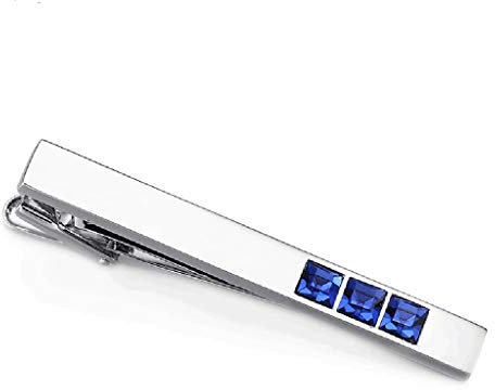 MOBEBI Krawattennadel, Krawattennadel, Krawattennadel, Krawattennadel, Herrenanzug, Hemd, Krawattennadel, Zubehör, Blauer Kristall, Krawattennadel im Design-Stil