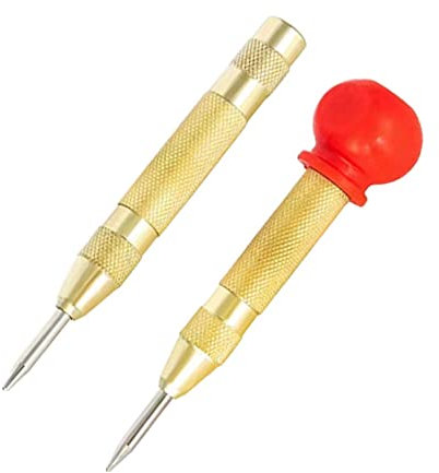 2 Packungen Automatischer Körner 12,7 cm Federbelasteter Mittellochstanzer Einstellbare Spannstanzer Werkzeug mit Kissenkappe Universal Metall Handwerkzeug für Metall Holz Glas Kunststoff