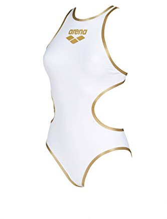 Arena One Big Logo Bañador de Una Pieza para Mujer, Bañador Deportivo de Secado Rápido y Tejido Arena MaxLife Eco, Resistente al Cloro y Protección UPF 50+ UV