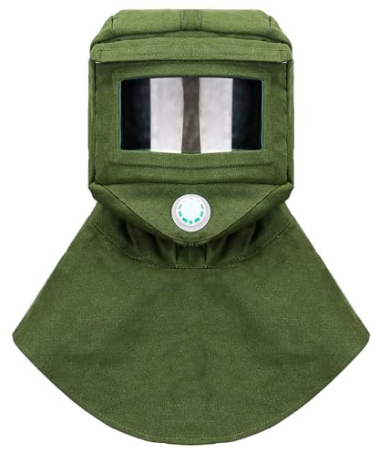 Keadic Sandblasting Hood Cap, Shawl Cap Sandblasting Mask Anti-dust/Wind Sand Blasting Face Protective Neck Protector for Painting Woodworking Protection, Spraying Sanding Cutting