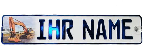 Melsaro Lkw-Schild Truckschild Aluminium 52 x 11 cm Modern Truck Decorative Sign Wandmontage Geburtstag Decor Blau Metalic Saugnäpfe