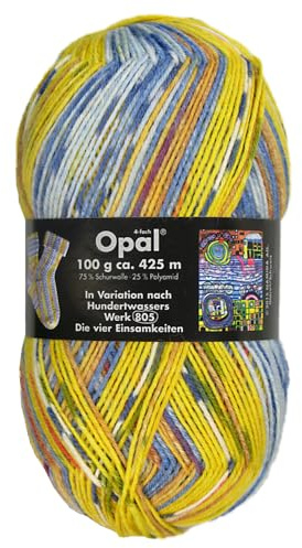 Frida's Wollhaus Opal 100 g Hundertwasser Sockenwolle 4-fach Strümpfe Socken Stricken 24 Farben (2105 | Die vier Einsamkeiten)