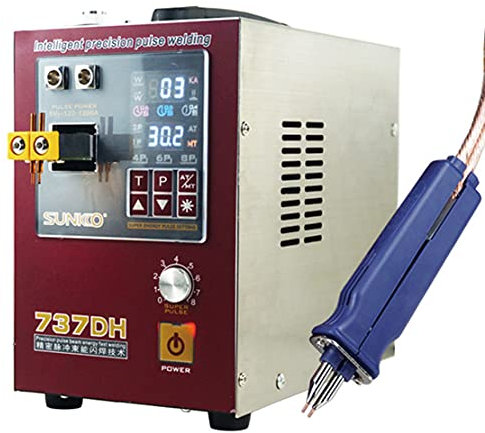 Saldatrice a Punti 4.3 KW per Batterie Ricaricabili, Saldatrice a Punti a Impulsi LED con Saldatore 2 in 1 Doppia Modalità Di Saldatura, Saldatrice a Batteria per La Saldatura Di Batterie Ricaricabili