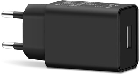 PRUNUS 5V 1A USB Ladegerät für Radios, erfekt geeignet für Radios, Lautsprecher oder Powerbanks mit Einer wiederaufladbaren Lithium Batterie (5V/1000mA, Schwarz)