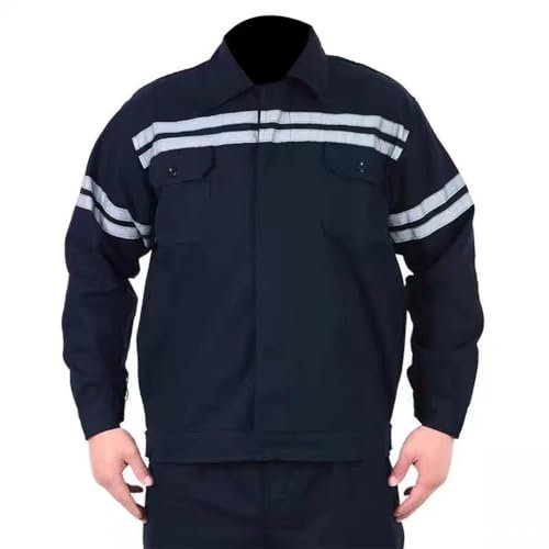 Welder Coverall Heavy Duty Safe Welding Overalls with Pocket Reflective Strip Boiler Suit Poly Cotton Protective Safety Work Wear for Men Women S