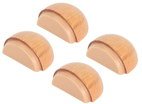 Tyenaza 4 Stück Boden-Türstopper, Holz-Türstopper, Vielseitig Einsetzbar, Geräuschlos, Verhindert Kollision, Bohren, Stoßdämpfend, Türstoßdämpfer Für Schlafzimmer, Badezimmer