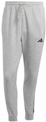 Adidas Homme Essential Three Stripes French Terry Pant, Medium Grey Heather/Black, L